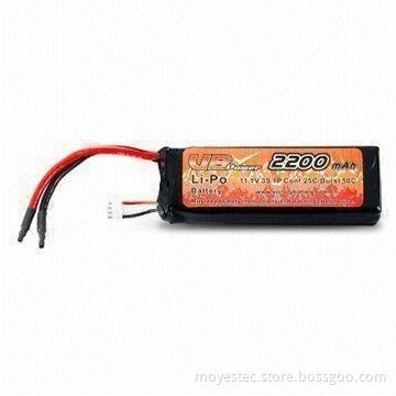 11.1V 2,200mAh Li-polymer Battery for Remote Controlled Helicopters, Sized 24 x 34 x 102mm